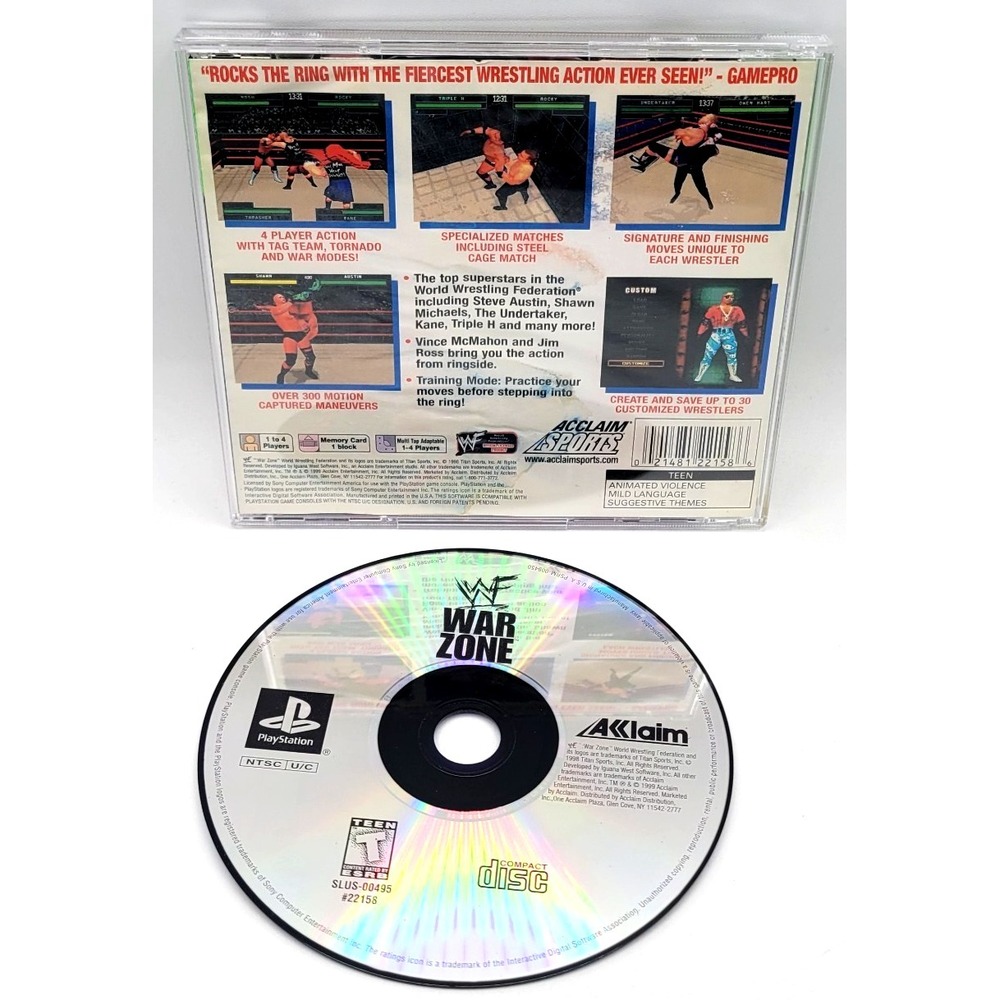 WWF War Zone Sony PlayStation 1 PS1 CIB Complete w/‎ Manual Registration Card - Picture 2 of 3